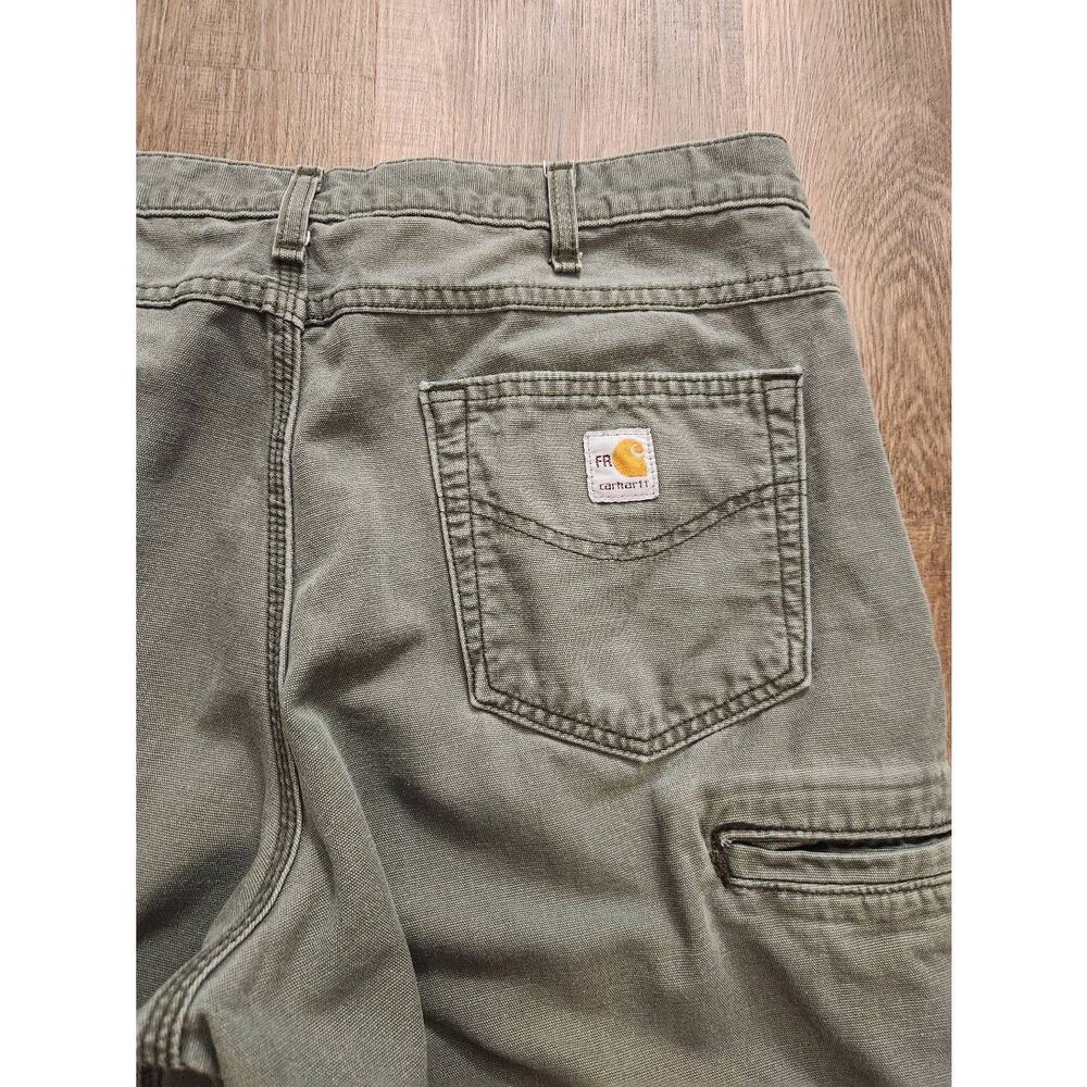 Carhartt FR Flame Resistant Canvas Utility Pants mens size 35x34 cargo pocket - Picture 8 of 11